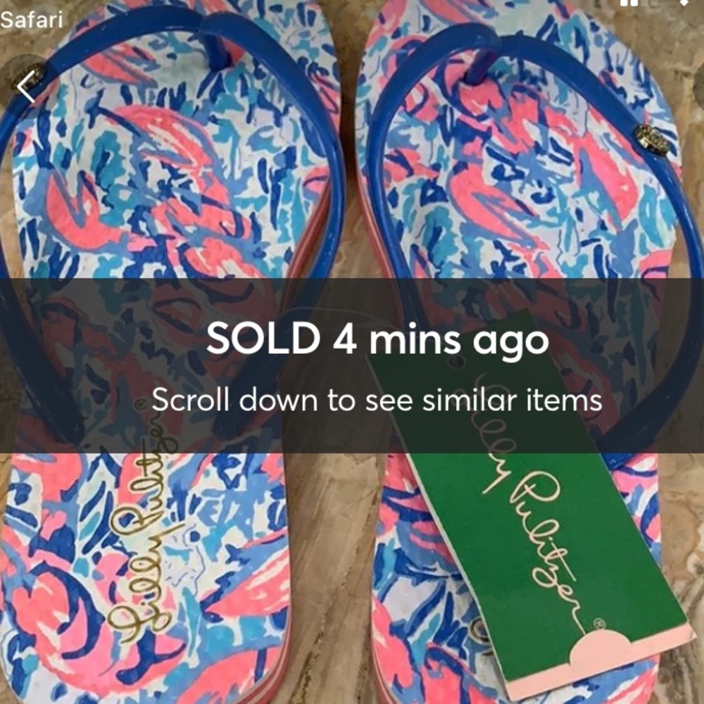 NWT Lilly Pulitzer Cosmic Coral flip flops - Picture 1 of 5